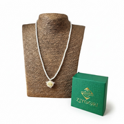 Pearl Beaded Floral Charm Necklace